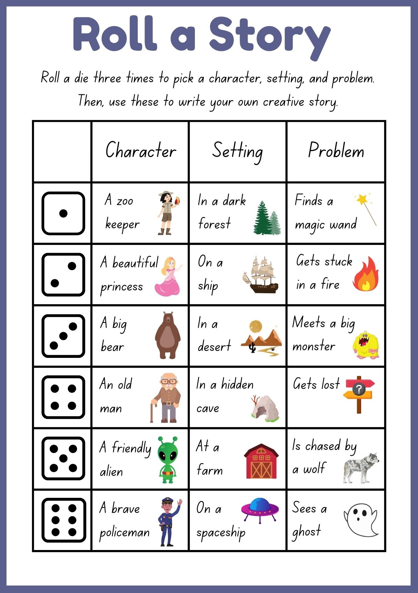 White-Blue-Colorful-Illustrative-Roll-a-Story-English-Creative-Writing-Worksheet